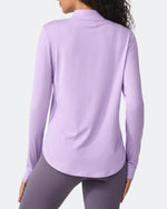 G4Free Activewear - Quick Dry High Neck Sun Half Zip Workout Tops -GF23B126AF-XS-GF23B126AA-S-GF23B126AB-M-GF23B126AC-L-GF23B126AD-XL