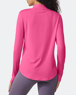 G4Free Activewear - Quick Dry High Neck Sun Half Zip Workout Tops -GF23B126AF-XS-GF23B126AA-S-GF23B126AB-M-GF23B126AC-L-GF23B126AD-XL