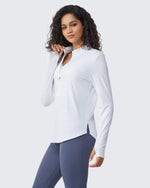 G4Free Activewear - Quick Dry High Neck Sun Half Zip Workout Tops -GF23B126AF-XS-GF23B126AA-S-GF23B126AB-M-GF23B126AC-L-GF23B126AD-XL