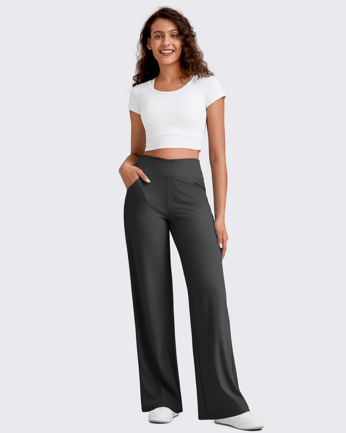 G4Free Activewear - Ribbed Cross High-Waist Wide Leg Pants -GF25J505AF-XS-GF25J506AF-XS-GF25J507AF-XS-GF25J505AA-S-GF25J506AA-S
