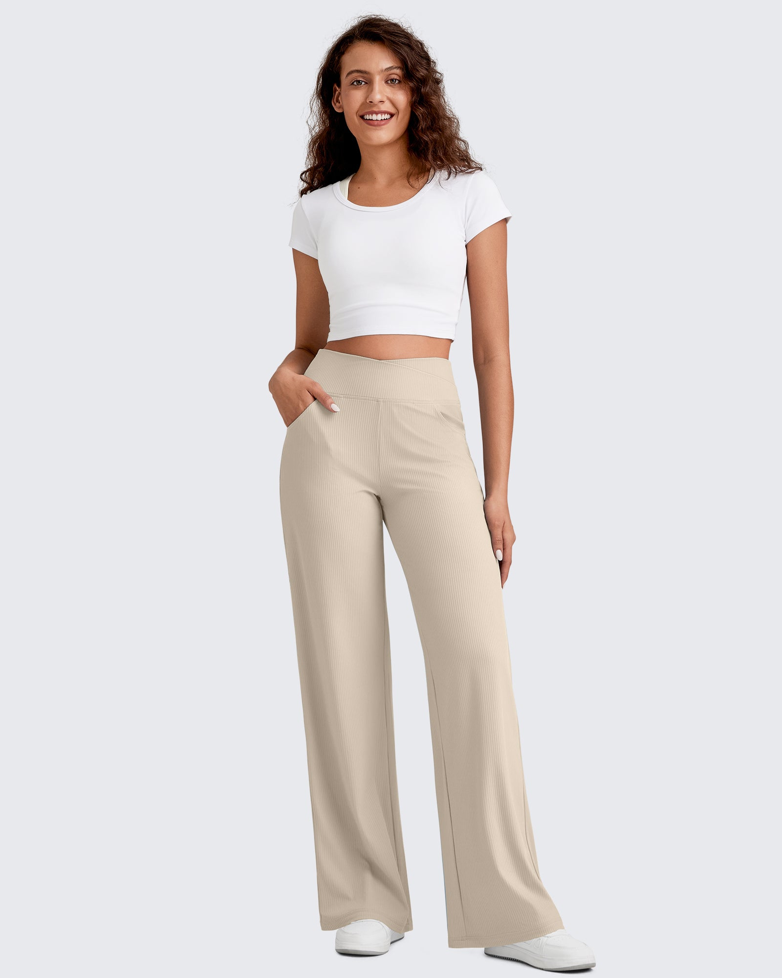G4Free Activewear - Ribbed Cross High-Waist Wide Leg Pants -GF25J505AF-XS-GF25J506AF-XS-GF25J507AF-XS-GF25J505AA-S-GF25J506AA-S