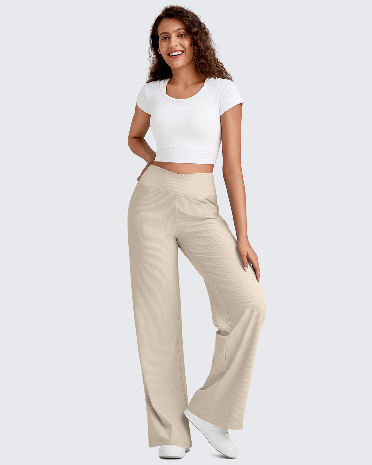 G4Free Activewear - Ribbed Cross High-Waist Wide Leg Pants -GF25J505AF-XS-GF25J506AF-XS-GF25J507AF-XS-GF25J505AA-S-GF25J506AA-S