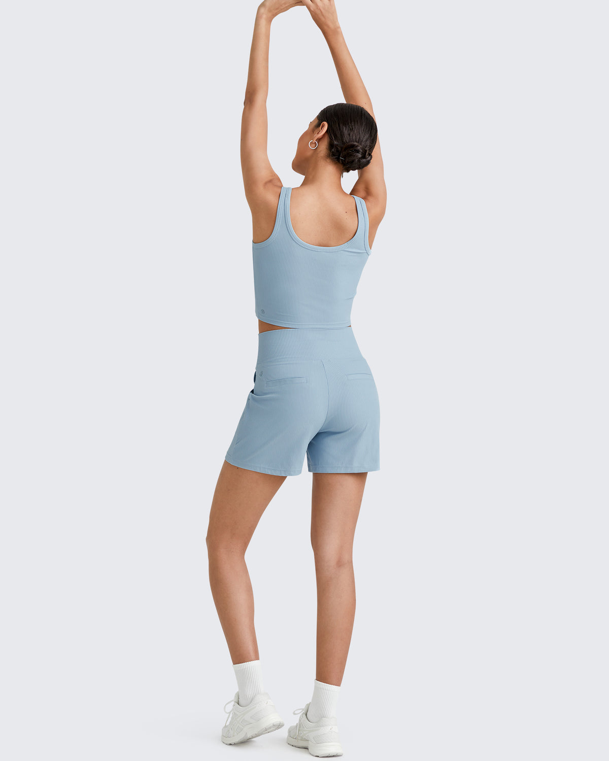 G4Free Activewear - Ribbed High-Rise Dressy Casual Shorts -GF25E304AA-S-GF25E304AB-M-GF25E304AC-L-GF25E304AD-XL-GF25E304AE-XXL