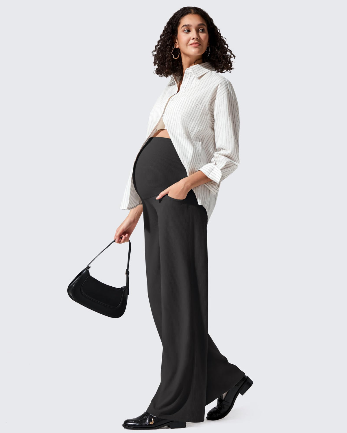 G4Free Activewear - Ribbed Maternity Wide Leg Casual Yoga Pants -GF25JY537AF-XS-GF25JY538AF-XS-GF25JY539AF-XS-GF25JY537AA-S-GF25JY538AA-S
