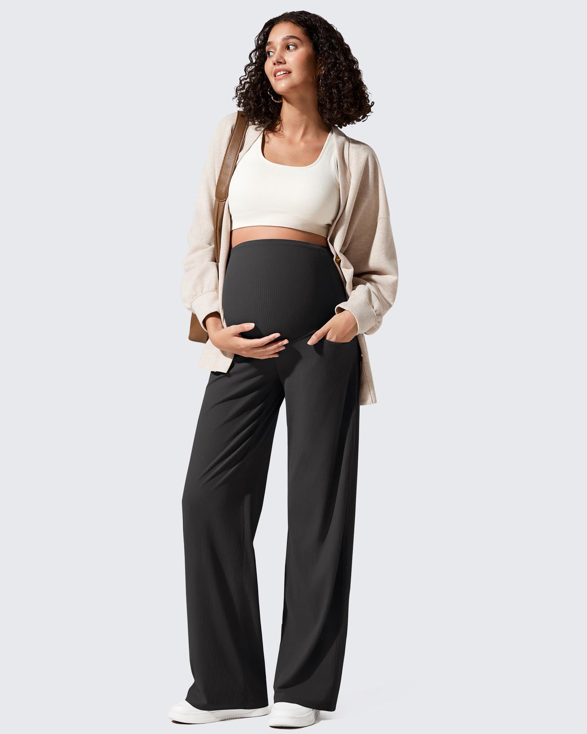 G4Free Activewear - Ribbed Maternity Wide Leg Casual Yoga Pants -GF25JY537AF-XS-GF25JY538AF-XS-GF25JY539AF-XS-GF25JY537AA-S-GF25JY538AA-S