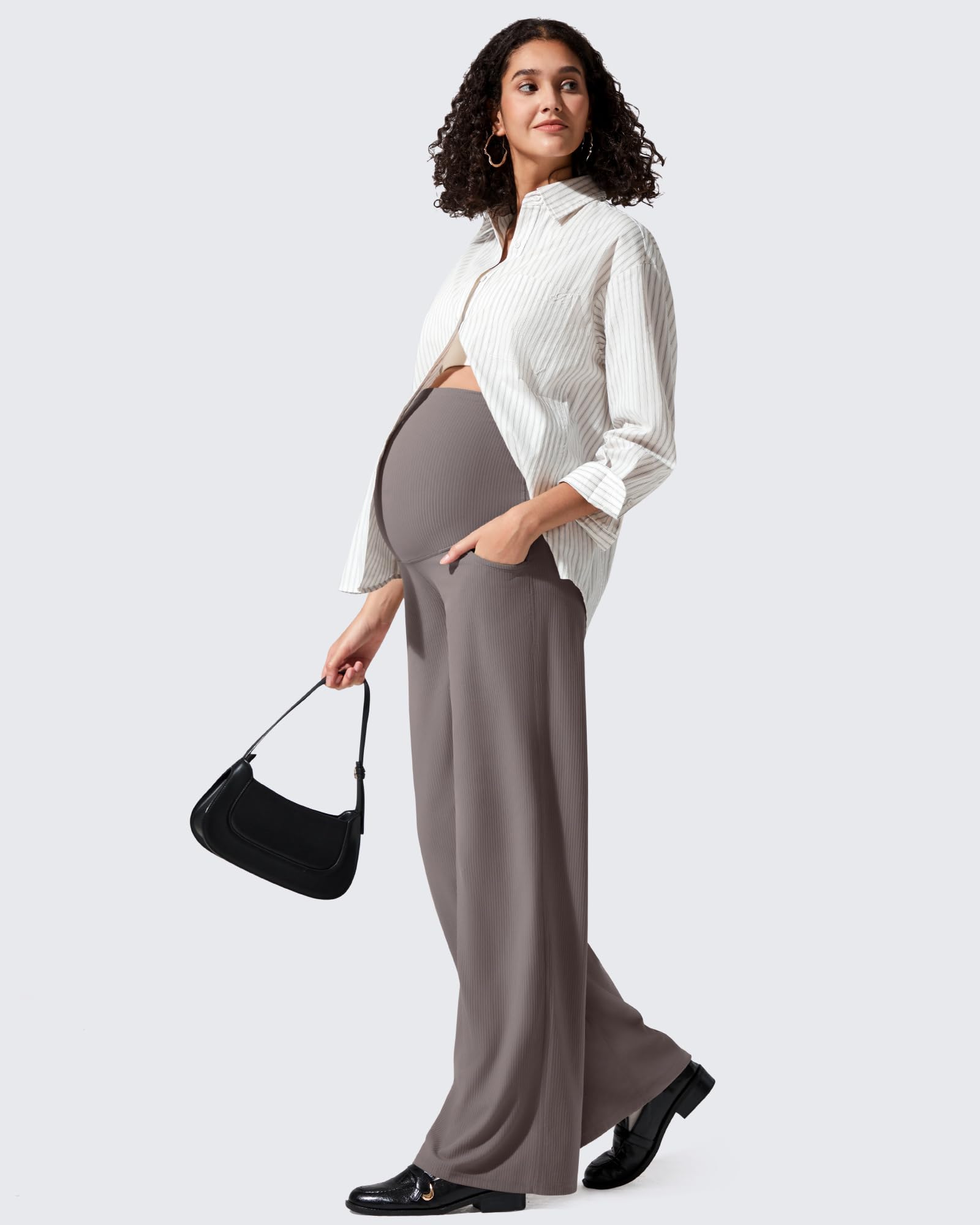 G4Free Activewear - Ribbed Maternity Wide Leg Casual Yoga Pants -GF25JY537AF-XS-GF25JY538AF-XS-GF25JY539AF-XS-GF25JY537AA-S-GF25JY538AA-S