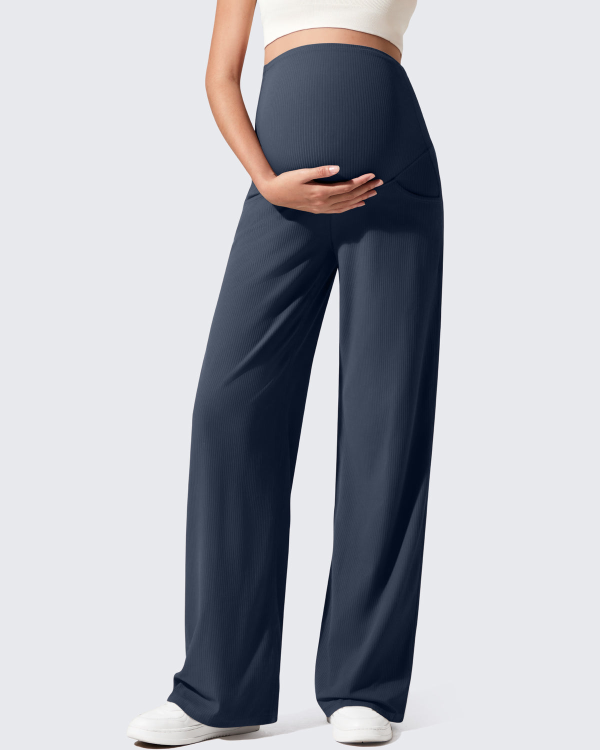 G4Free Activewear - Ribbed Maternity Wide Leg Casual Yoga Pants -GF25JY537AF-XS-GF25JY538AF-XS-GF25JY539AF-XS-GF25JY537AA-S-GF25JY538AA-S