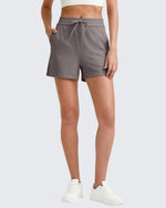 G4Free Activewear - Ribbed Mid-Rise Drawstring Shorts -GF25E318AA-S-GF25E318AB-M-GF25E318AC-L-GF25E318AD-XL-GF25E318AE-XXL