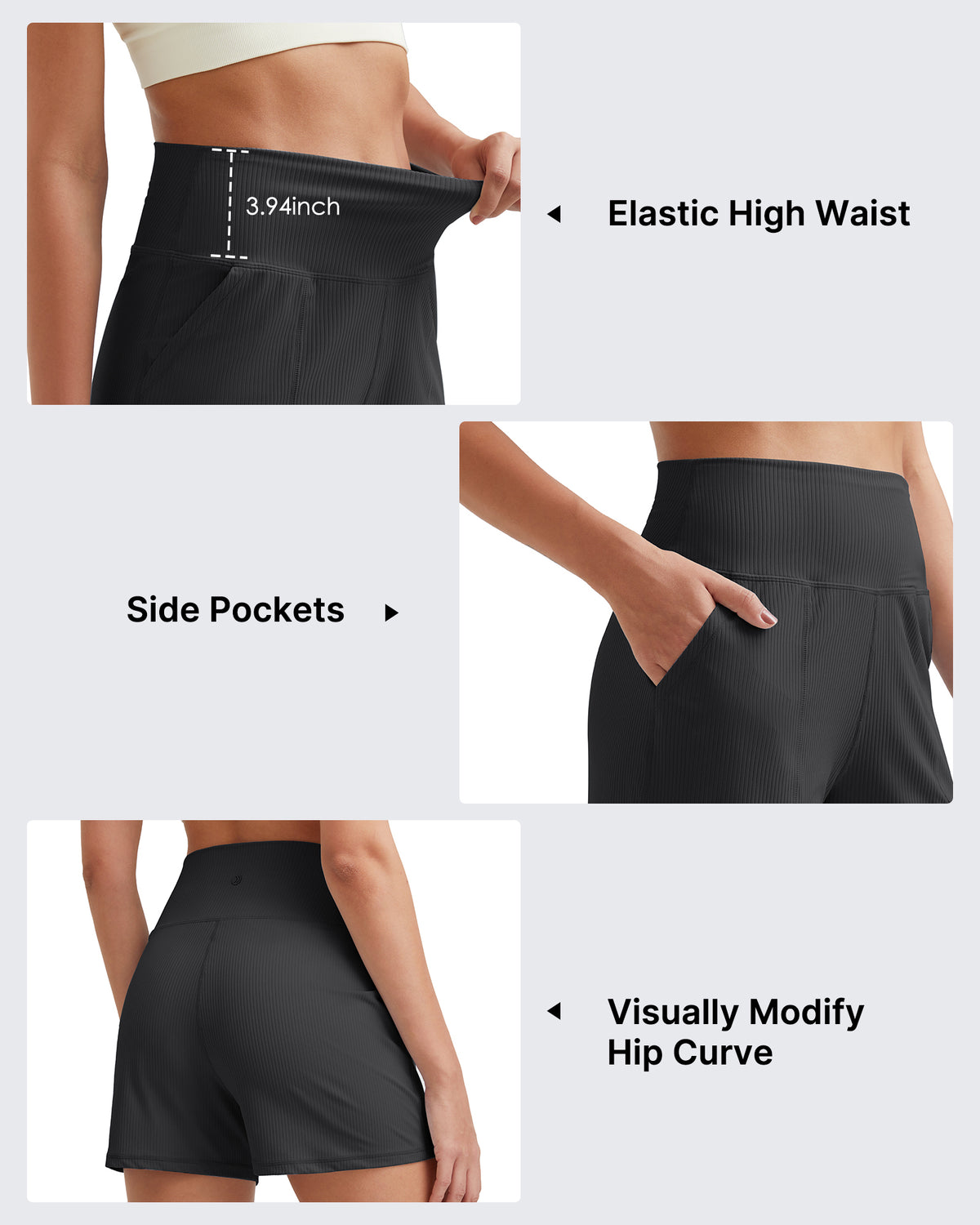 G4Free Activewear - Ribbed Mid-Rise Seamless Work Shorts -GF25E314AA-S-GF25E314AB-M-GF25E314AC-L-GF25E314AD-XL-GF25E314AE-XXL