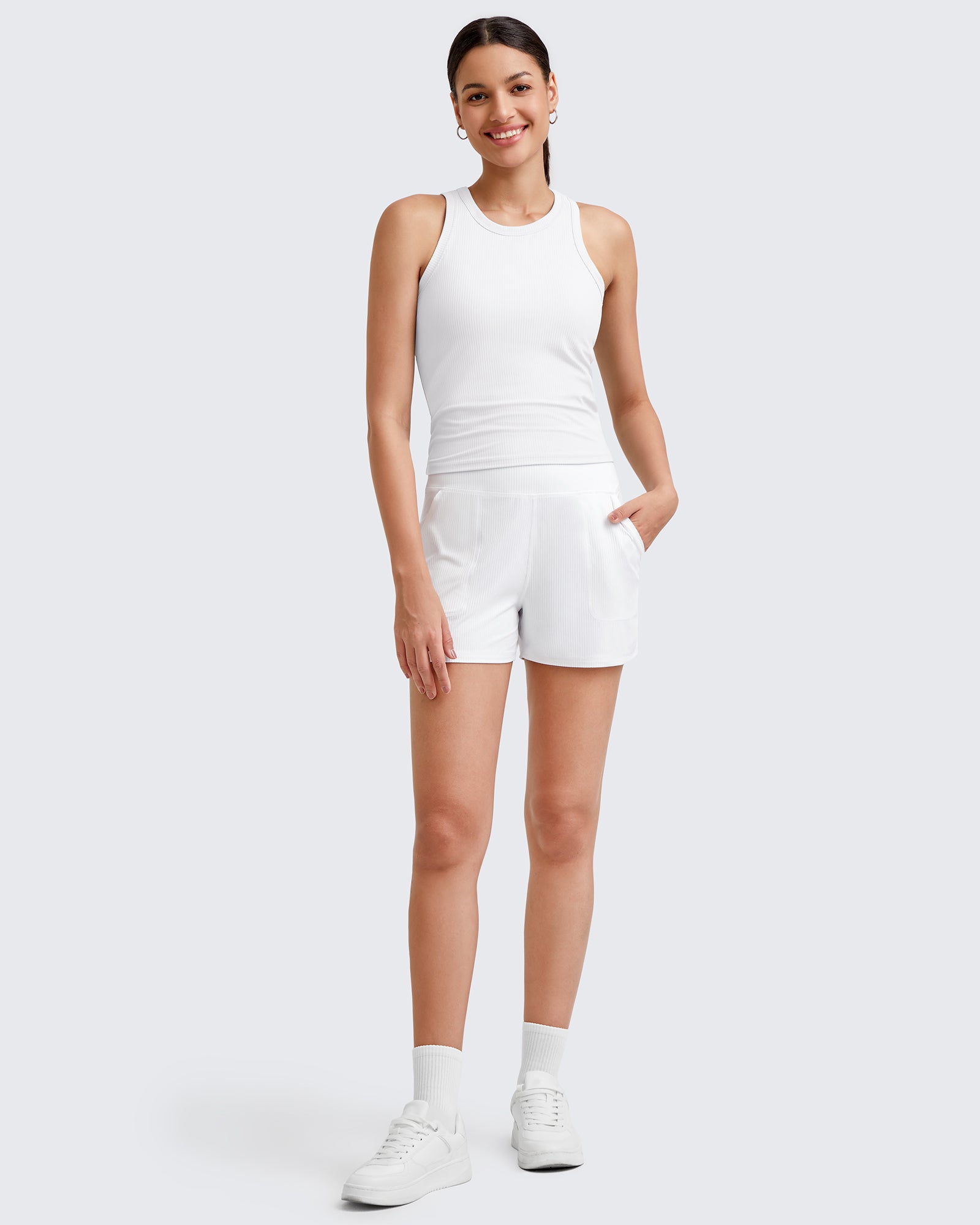 G4Free Activewear - Ribbed Slim Racerback Athletic Tanks -GF25B327AA-S-GF25B327AB-M-GF25B327AC-L-GF25B327AD-XL-GF25B327AF-XS