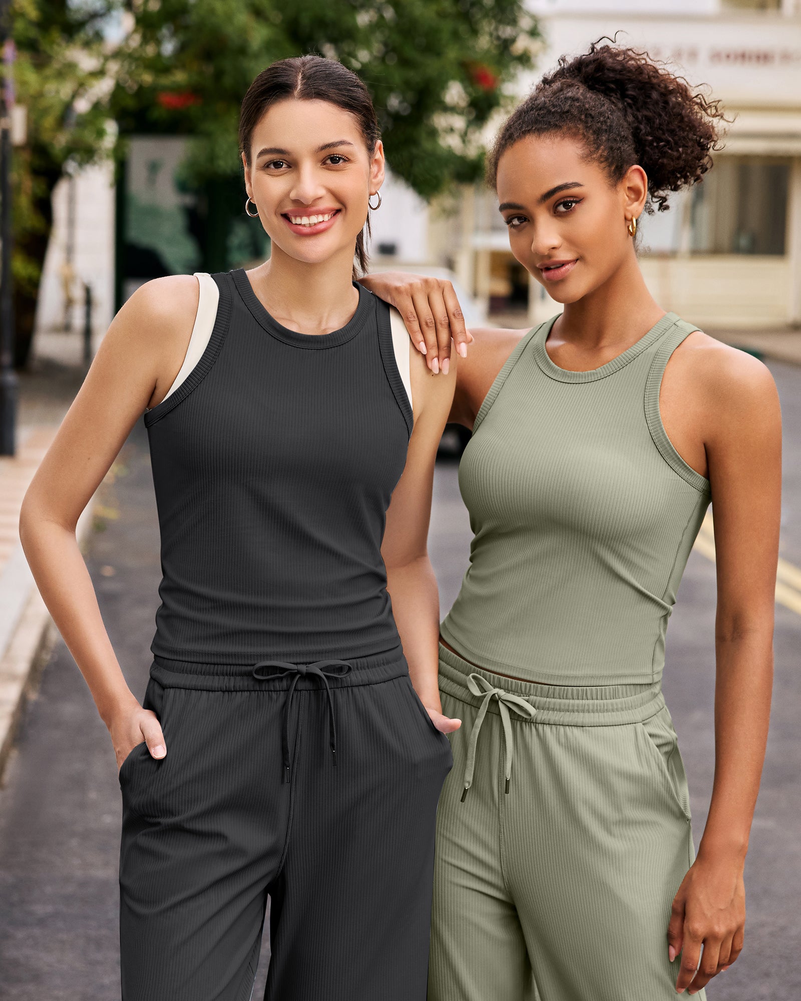 G4Free Activewear - Ribbed Slim Racerback Athletic Tanks -GF25B327AA-S-GF25B327AB-M-GF25B327AC-L-GF25B327AD-XL-GF25B327AF-XS