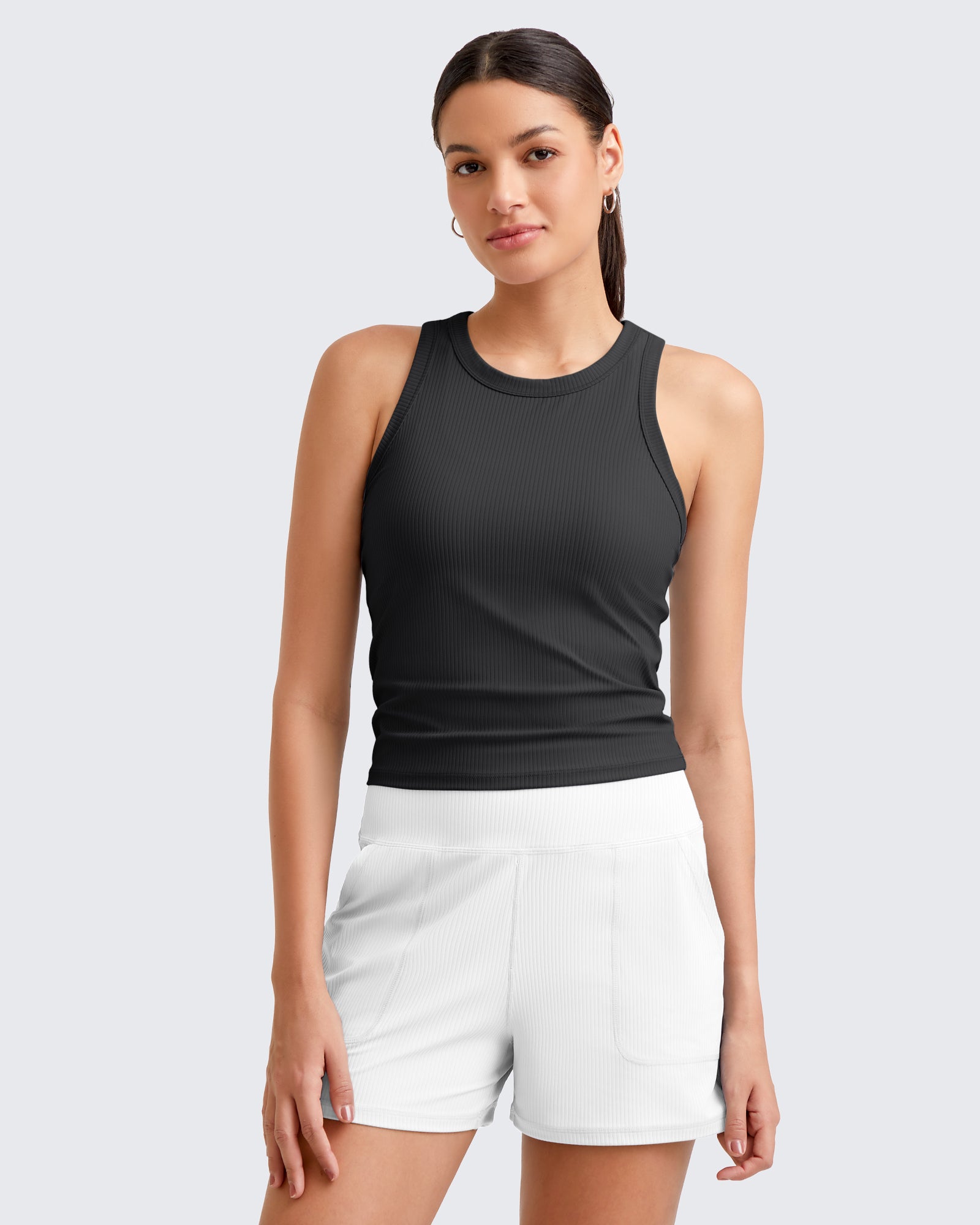 G4Free Activewear - Ribbed Slim Racerback Athletic Tanks -GF25B327AA-S-GF25B327AB-M-GF25B327AC-L-GF25B327AD-XL-GF25B327AF-XS
