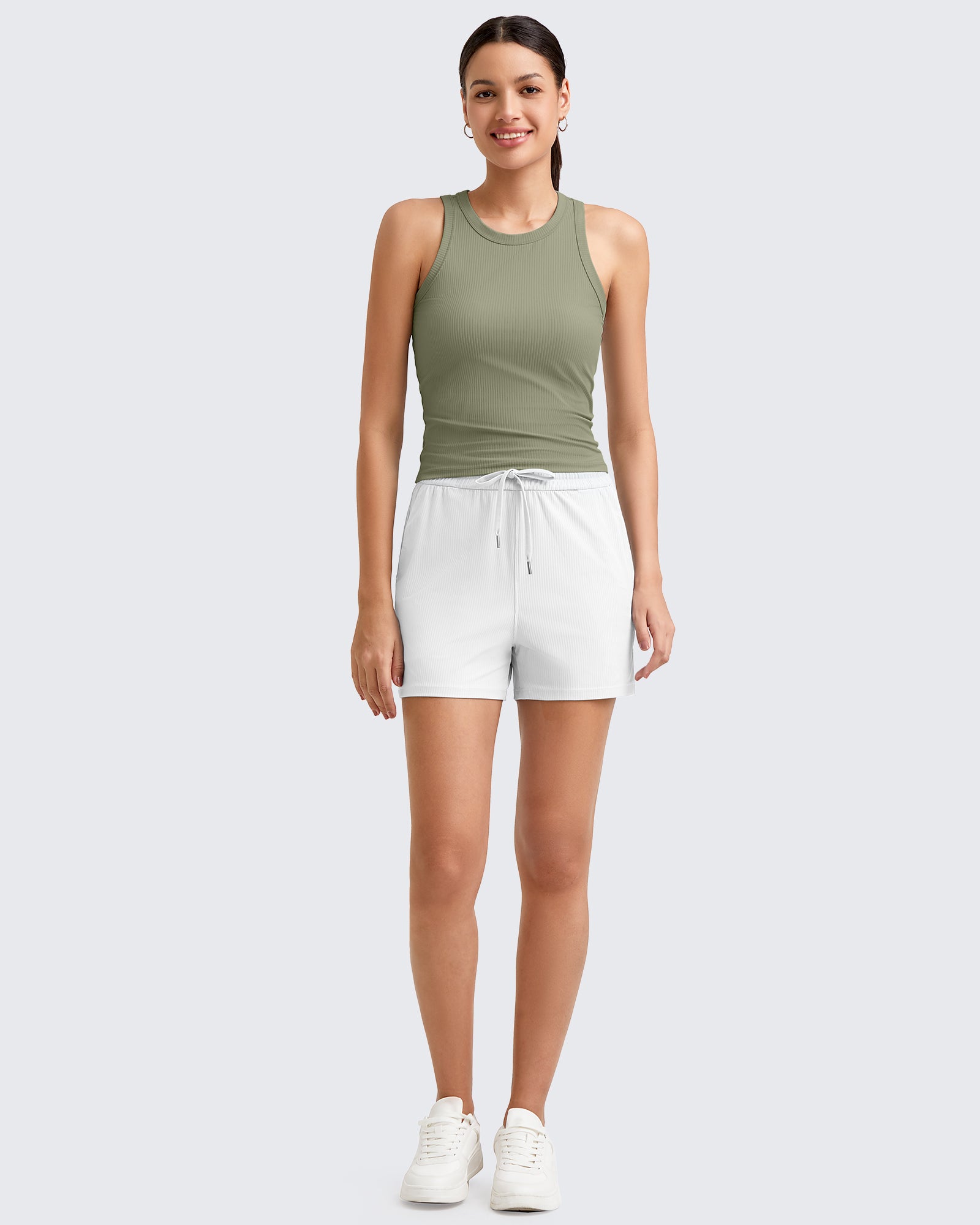 G4Free Activewear - Ribbed Slim Racerback Athletic Tanks -GF25B327AA-S-GF25B327AB-M-GF25B327AC-L-GF25B327AD-XL-GF25B327AF-XS