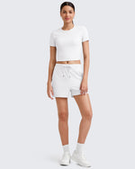 G4Free Activewear - Ribbed Slim Workout Crop Short Sleeve -GF25K320CA-S-GF25K320CB-M-GF25K320CC-L-GF25K320CD-XL-GF25K320CF-XS