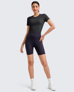 G4Free Activewear - Ribbed Slim Workout Crop Short Sleeve -GF25K320CA-S-GF25K320CB-M-GF25K320CC-L-GF25K320CD-XL-GF25K320CF-XS