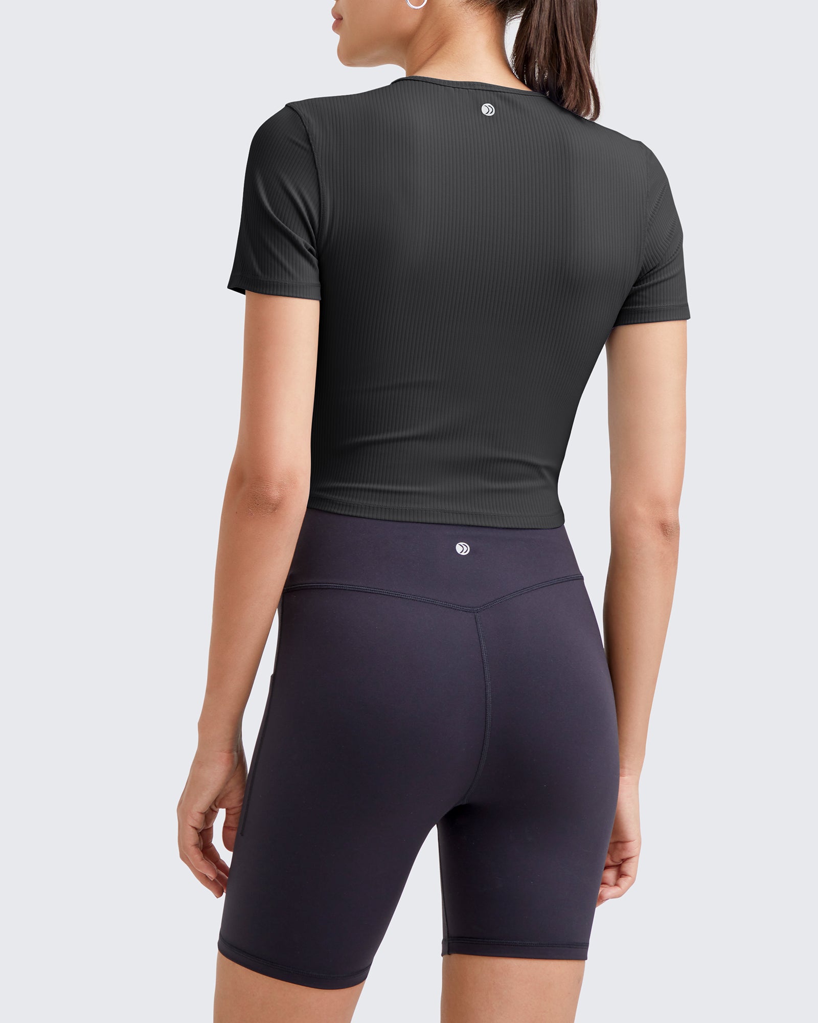 G4Free Activewear - Ribbed Slim Workout Crop Short Sleeve -GF25K320CA-S-GF25K320CB-M-GF25K320CC-L-GF25K320CD-XL-GF25K320CF-XS