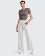 G4Free Activewear - Ribbed Slim Workout Crop Short Sleeve -GF25K320CA-S-GF25K320CB-M-GF25K320CC-L-GF25K320CD-XL-GF25K320CF-XS