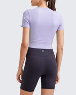 G4Free Activewear - Ribbed Slim Workout Crop Short Sleeve -GF25K320CA-S-GF25K320CB-M-GF25K320CC-L-GF25K320CD-XL-GF25K320CF-XS