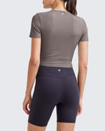 G4Free Activewear - Ribbed Slim Workout Crop Short Sleeve -GF25K320CA-S-GF25K320CB-M-GF25K320CC-L-GF25K320CD-XL-GF25K320CF-XS