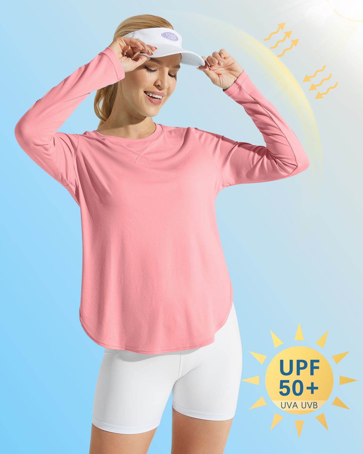 G4Free Activewear - Scoop Neck UV Sun Workout Long Sleeve -GF21B003BA-S-GF21B003BB-M-GF21B003BC-L-GF21B003BD-XL-GF21B003BE-XXL
