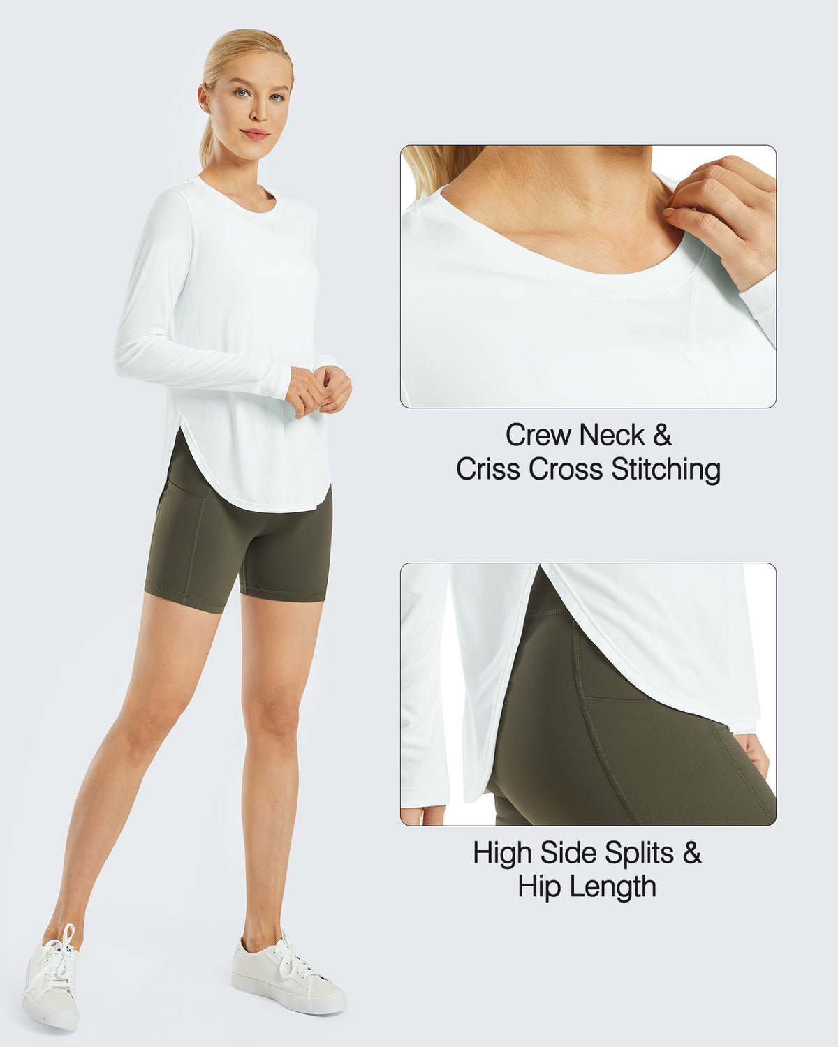 G4Free Activewear - Scoop Neck UV Sun Workout Long Sleeve -GF21B003BA-S-GF21B003BB-M-GF21B003BC-L-GF21B003BD-XL-GF21B003BE-XXL