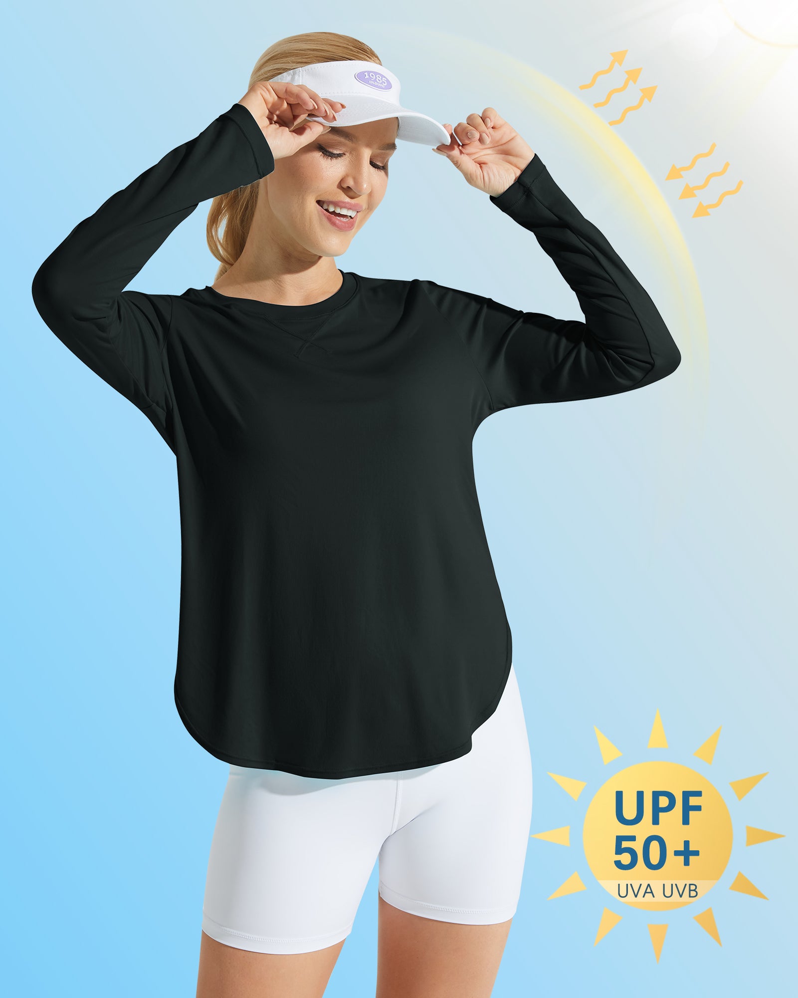 G4Free Activewear - Scoop Neck UV Sun Workout Long Sleeve -GF21B003BA-S-GF21B003BB-M-GF21B003BC-L-GF21B003BD-XL-GF21B003BE-XXL