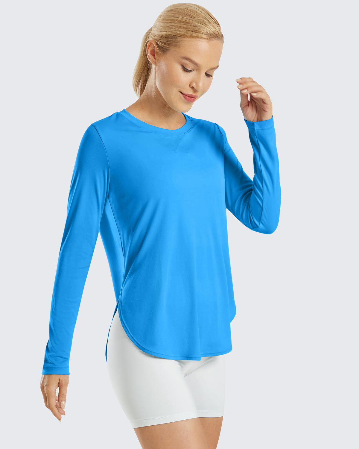 G4Free Activewear - Scoop Neck UV Sun Workout Long Sleeve -GF21B003BA-S-GF21B003BB-M-GF21B003BC-L-GF21B003BD-XL-GF21B003BE-XXL