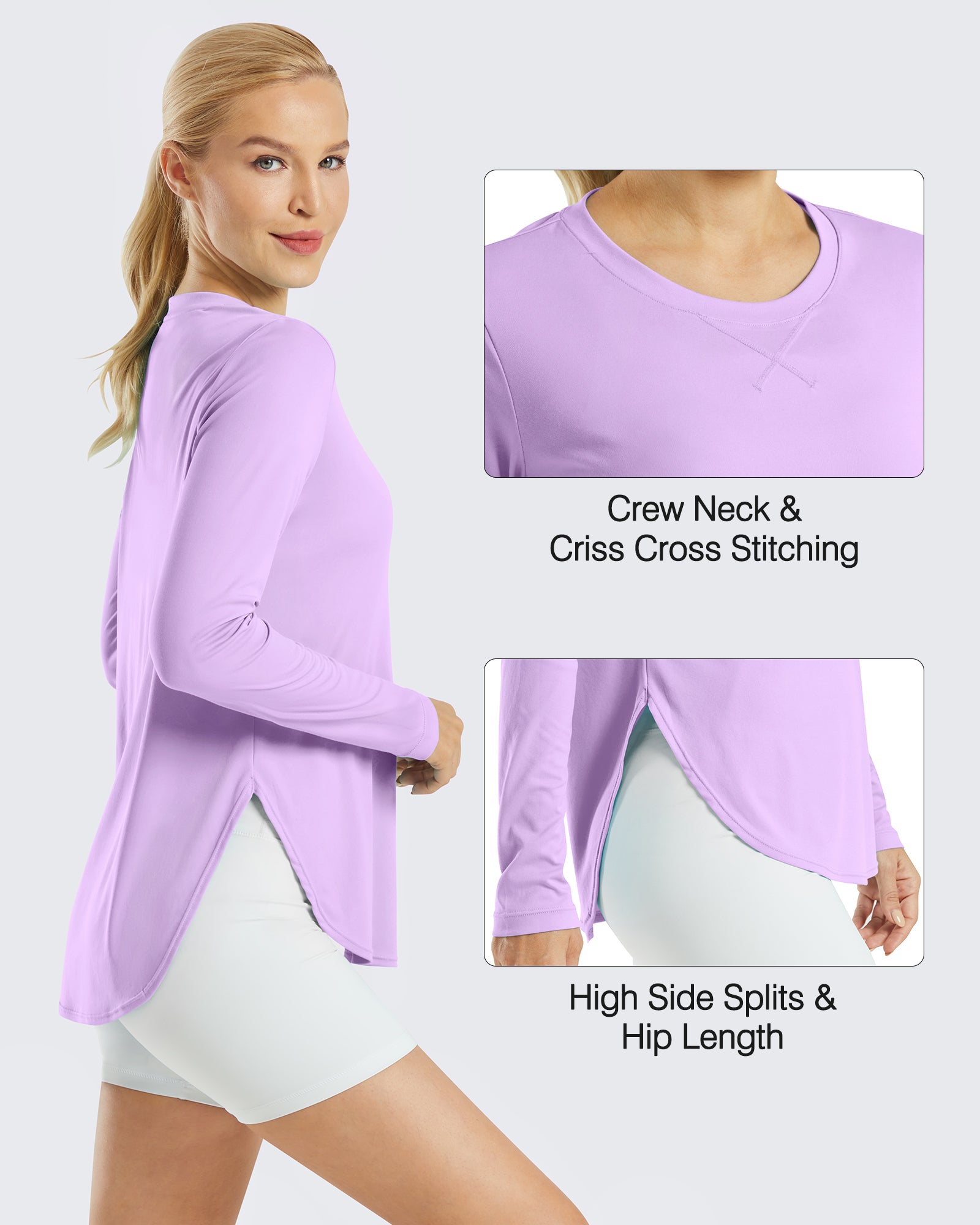 G4Free Activewear - Scoop Neck UV Sun Workout Long Sleeve -GF21B003BA-S-GF21B003BB-M-GF21B003BC-L-GF21B003BD-XL-GF21B003BE-XXL