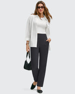 G4Free Activewear - ShiftReady Front Pleated Ankle Tapered High Waist Trousers -GF25D637AA-S-GF25D638AA-S-GF25D639AA-S-GF25D637AB-M-GF25D638AB-M