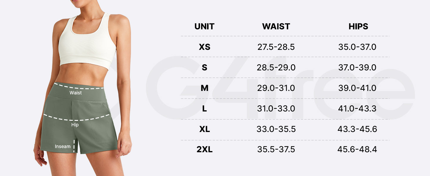 G4Free Activewear - ShiftReady High-Rise Business Shorts 3'' -GF25E426AA-S-GF25E426AB-M-GF25E426AC-L-GF25E426AD-XL-GF25E426AE-XXL