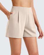 G4Free Activewear - ShiftReady High-Rise Pleated Work Shorts 5'' -GF25E395FA-S-GF25E395FB-M-GF25E395FC-L-GF25E395FD-XL-GF25E395FE-XXL