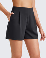 G4Free Activewear - ShiftReady High-Rise Pleated Work Shorts 5'' -GF25E395FA-S-GF25E395FB-M-GF25E395FC-L-GF25E395FD-XL-GF25E395FE-XXL