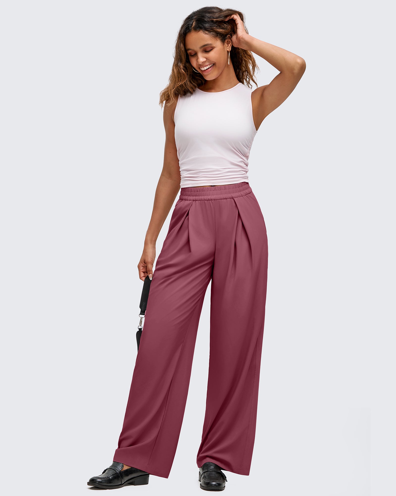 G4Free Activewear - ShiftReady Lightweight Front Pleat Wide Leg Pants -GF25J353DA-S-GF25J354DA-S-GF25J355DA-S-GF25J353DB-M-GF25J354DB-M