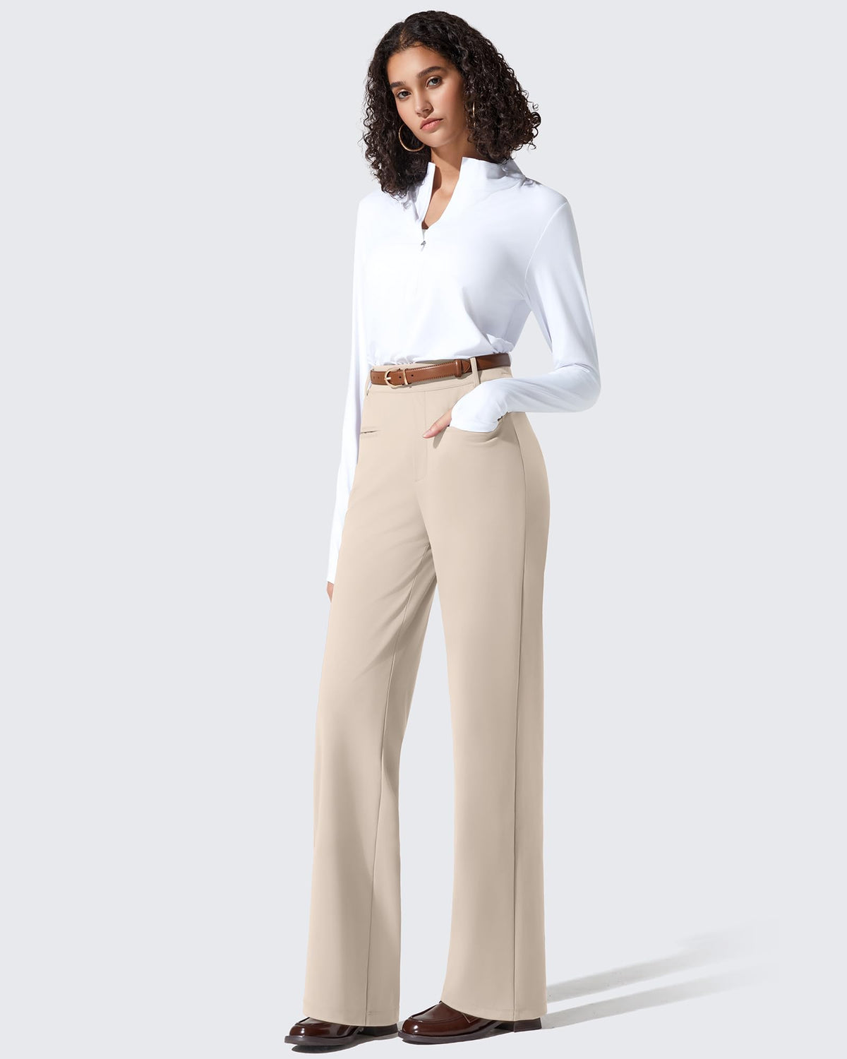 G4Free Activewear - ShiftReady Slit Pockets Elastic Waist Straight Leg Work Pants -GF25D541AF-XS-GF25D542AF-XS-GF25D543AF-XS-GF25D541AA-S-GF25D542AA-S