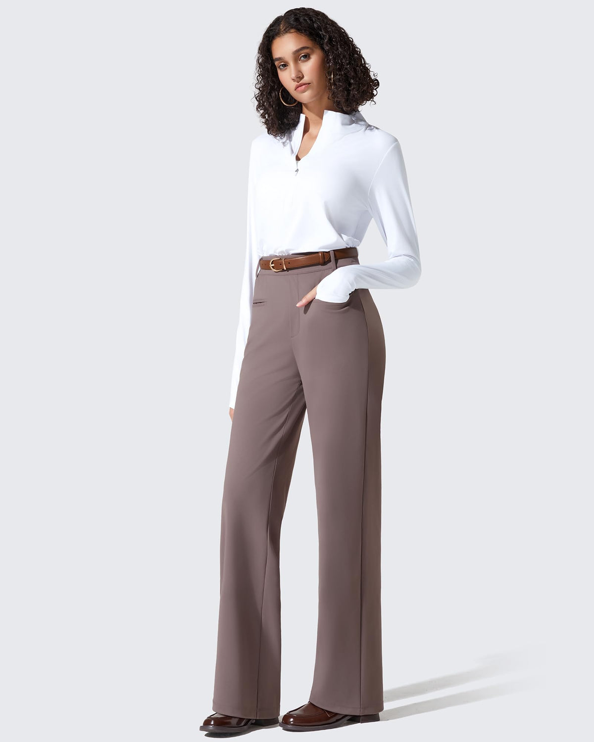 G4Free Activewear - ShiftReady Slit Pockets Elastic Waist Straight Leg Work Pants -GF25D541AF-XS-GF25D542AF-XS-GF25D543AF-XS-GF25D541AA-S-GF25D542AA-S