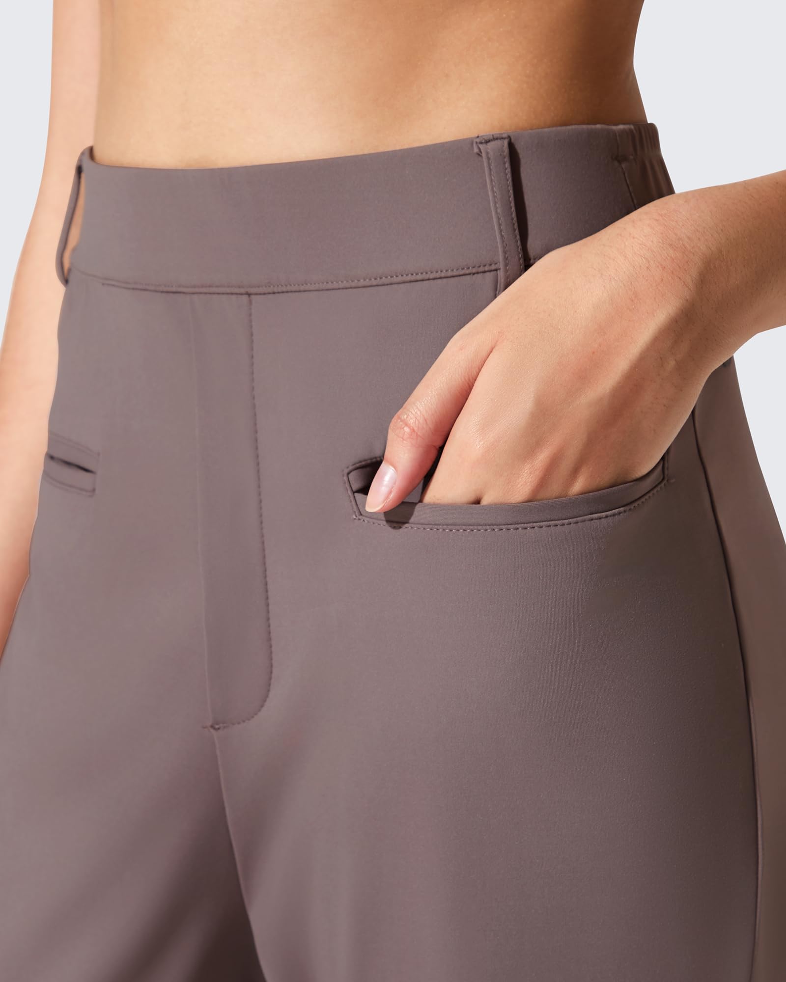 G4Free Activewear - ShiftReady Slit Pockets Elastic Waist Straight Leg Work Pants -GF25D541AF-XS-GF25D542AF-XS-GF25D543AF-XS-GF25D541AA-S-GF25D542AA-S