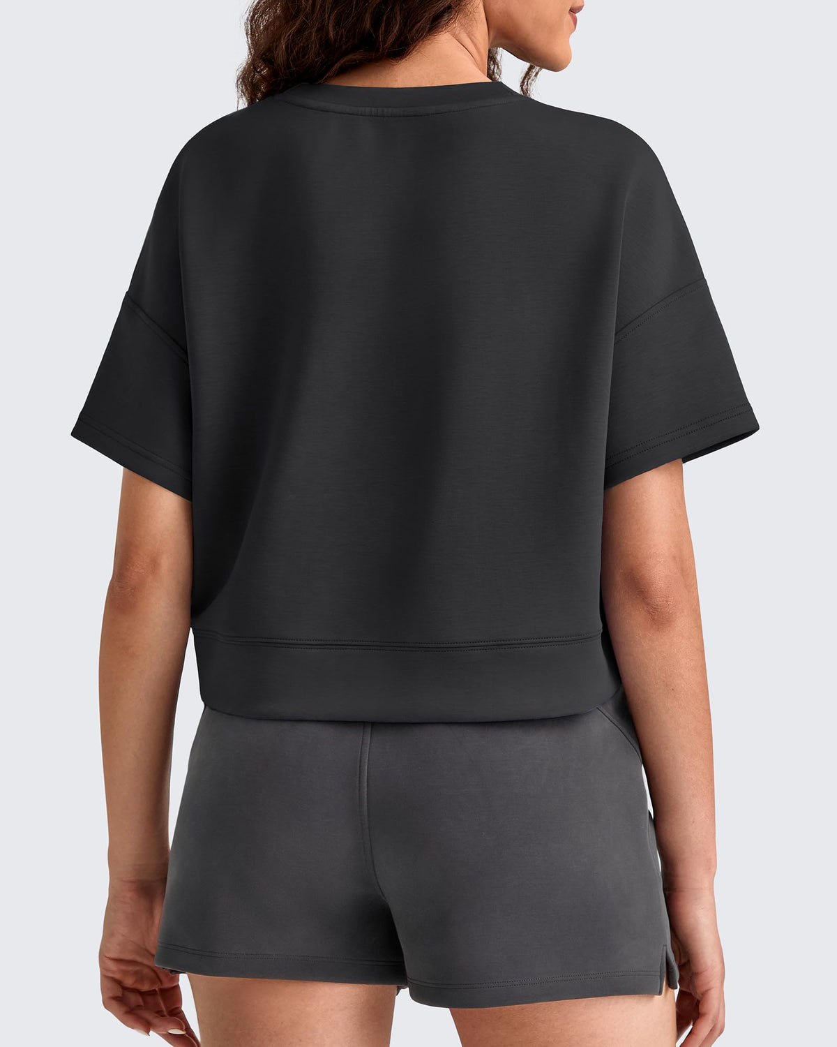 G4Free Activewear - Smoofit Crew Neck Boxy Drop Shoulder Short Sleeve -GF25K490AA-S-GF25K490AB-M-GF25K490AC-L-GF25K490AD-XL-GF25K490AE-XXL