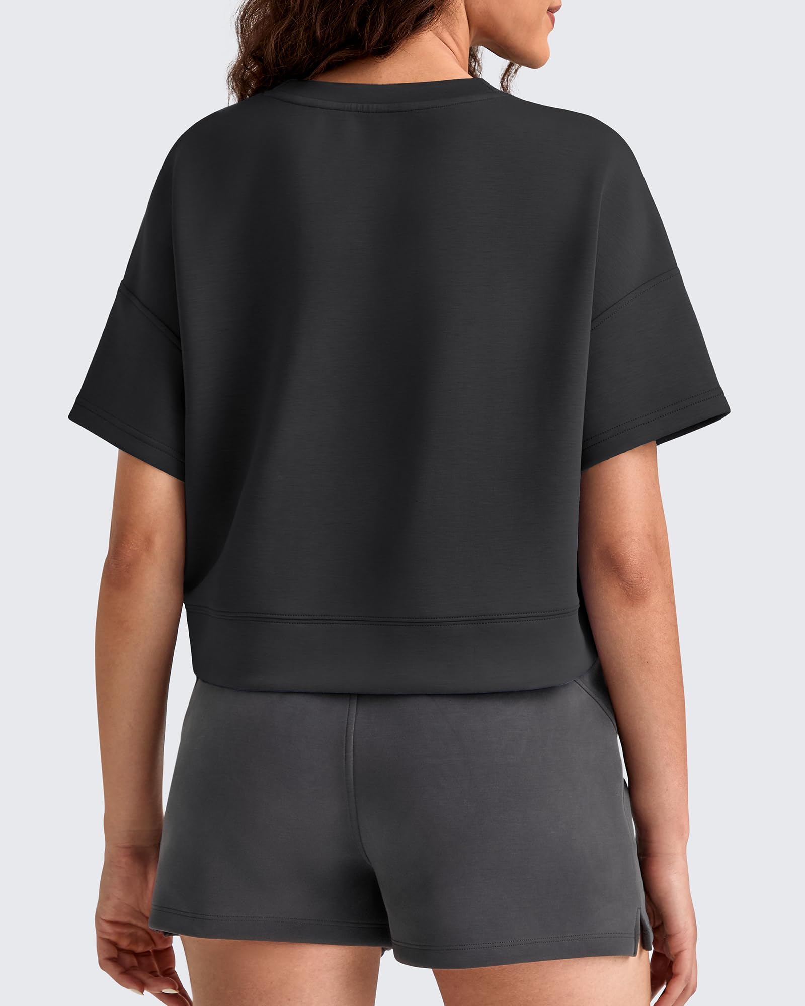 G4Free Activewear - Smoofit Crew Neck Boxy Drop Shoulder Short Sleeve -GF25K490AA-S-GF25K490AB-M-GF25K490AC-L-GF25K490AD-XL-GF25K490AE-XXL