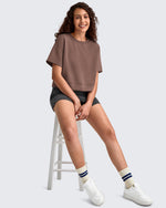 G4Free Activewear - Smoofit Crew Neck Boxy Drop Shoulder Short Sleeve -GF25K490AA-S-GF25K490AB-M-GF25K490AC-L-GF25K490AD-XL-GF25K490AE-XXL