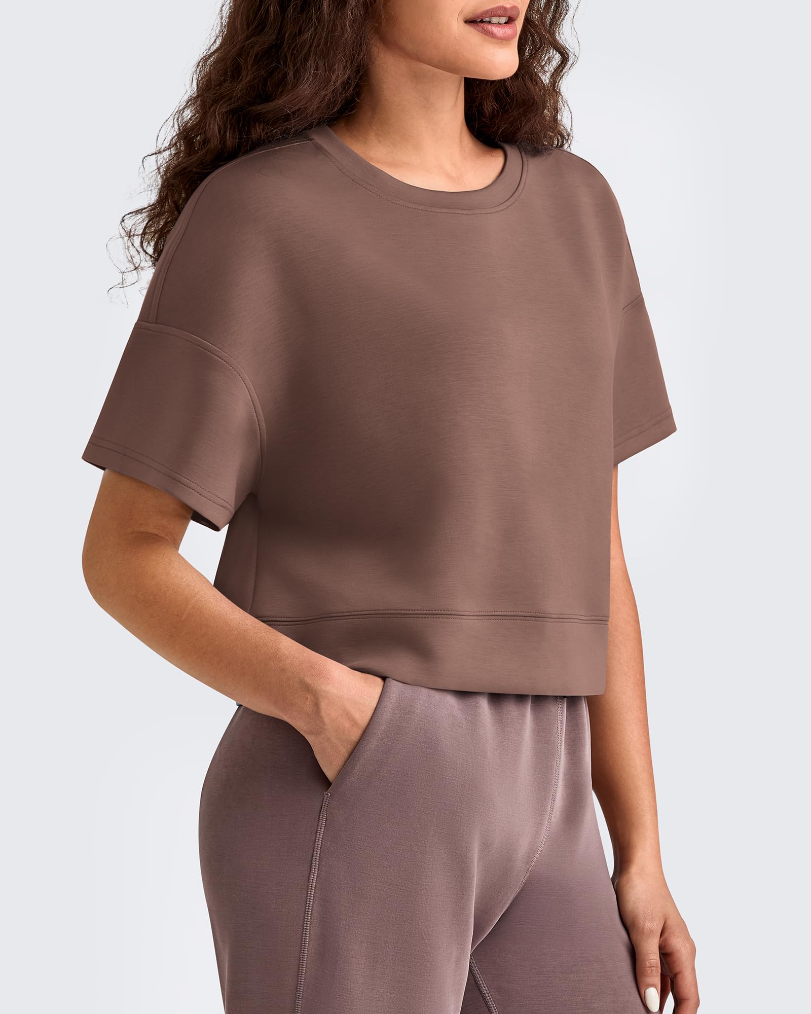 G4Free Activewear - Smoofit Crew Neck Boxy Drop Shoulder Short Sleeve -GF25K490AA-S-GF25K490AB-M-GF25K490AC-L-GF25K490AD-XL-GF25K490AE-XXL