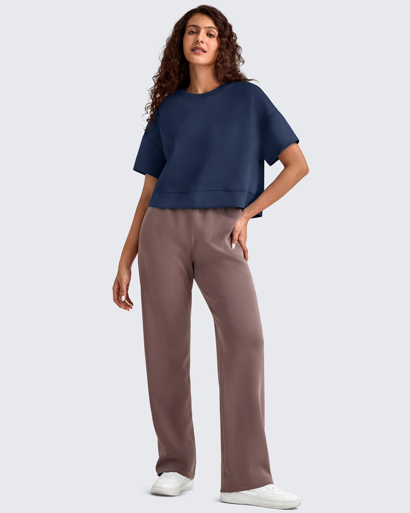 G4Free Activewear - Smoofit Crew Neck Boxy Drop Shoulder Short Sleeve -GF25K490AA-S-GF25K490AB-M-GF25K490AC-L-GF25K490AD-XL-GF25K490AE-XXL