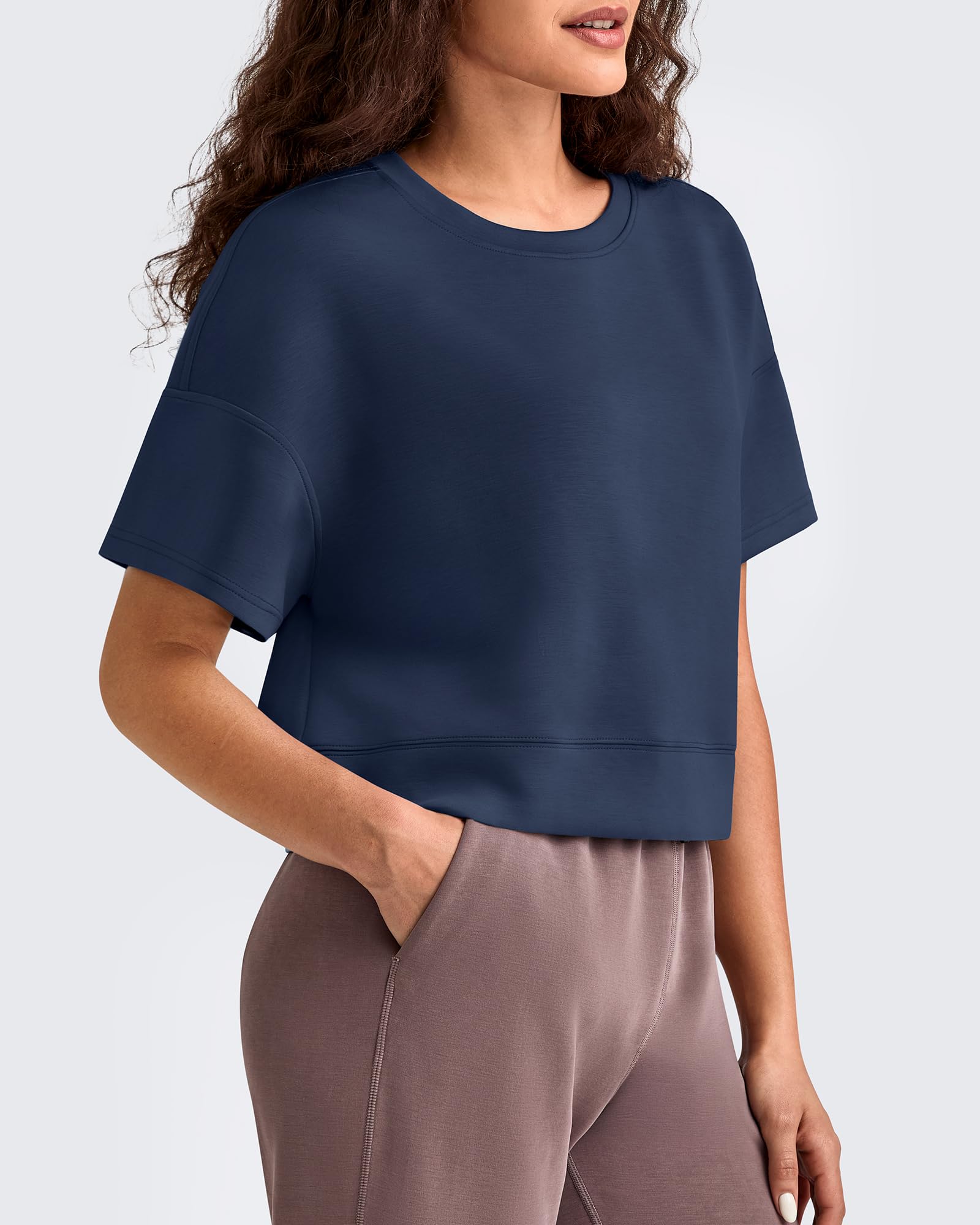 G4Free Activewear - Smoofit Crew Neck Boxy Drop Shoulder Short Sleeve -GF25K490AA-S-GF25K490AB-M-GF25K490AC-L-GF25K490AD-XL-GF25K490AE-XXL