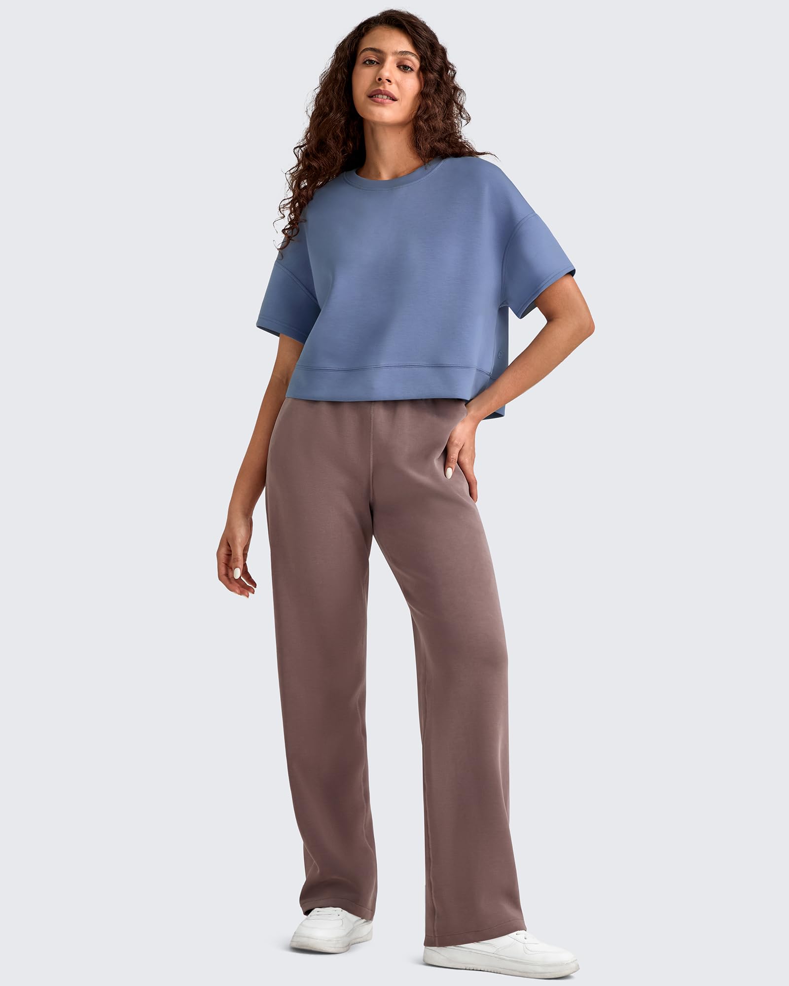 G4Free Activewear - Smoofit Crew Neck Boxy Drop Shoulder Short Sleeve -GF25K490AA-S-GF25K490AB-M-GF25K490AC-L-GF25K490AD-XL-GF25K490AE-XXL