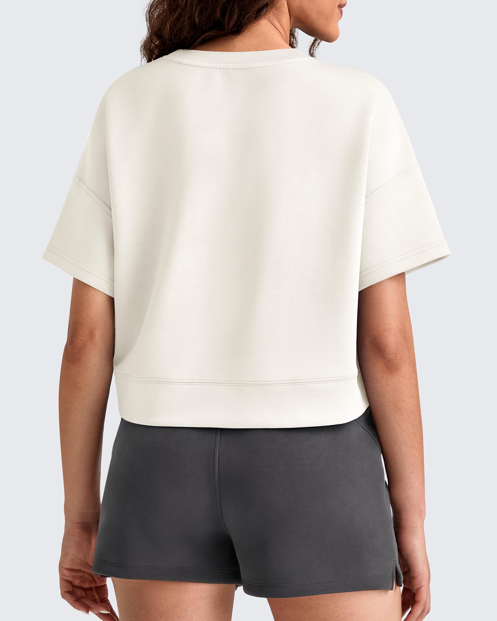 G4Free Activewear - Smoofit Crew Neck Boxy Drop Shoulder Short Sleeve -GF25K490AA-S-GF25K490AB-M-GF25K490AC-L-GF25K490AD-XL-GF25K490AE-XXL