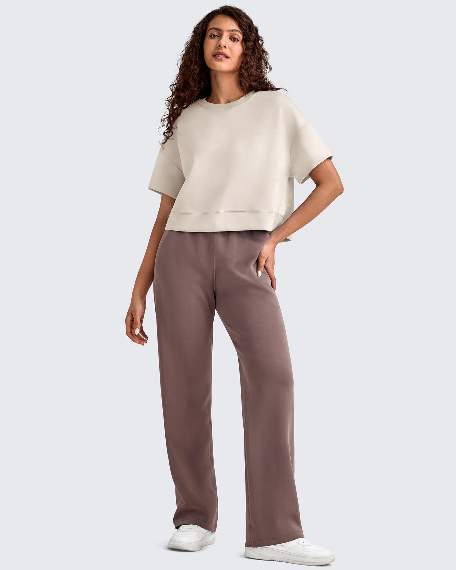 G4Free Activewear - Smoofit Crew Neck Boxy Drop Shoulder Short Sleeve -GF25K490AA-S-GF25K490AB-M-GF25K490AC-L-GF25K490AD-XL-GF25K490AE-XXL