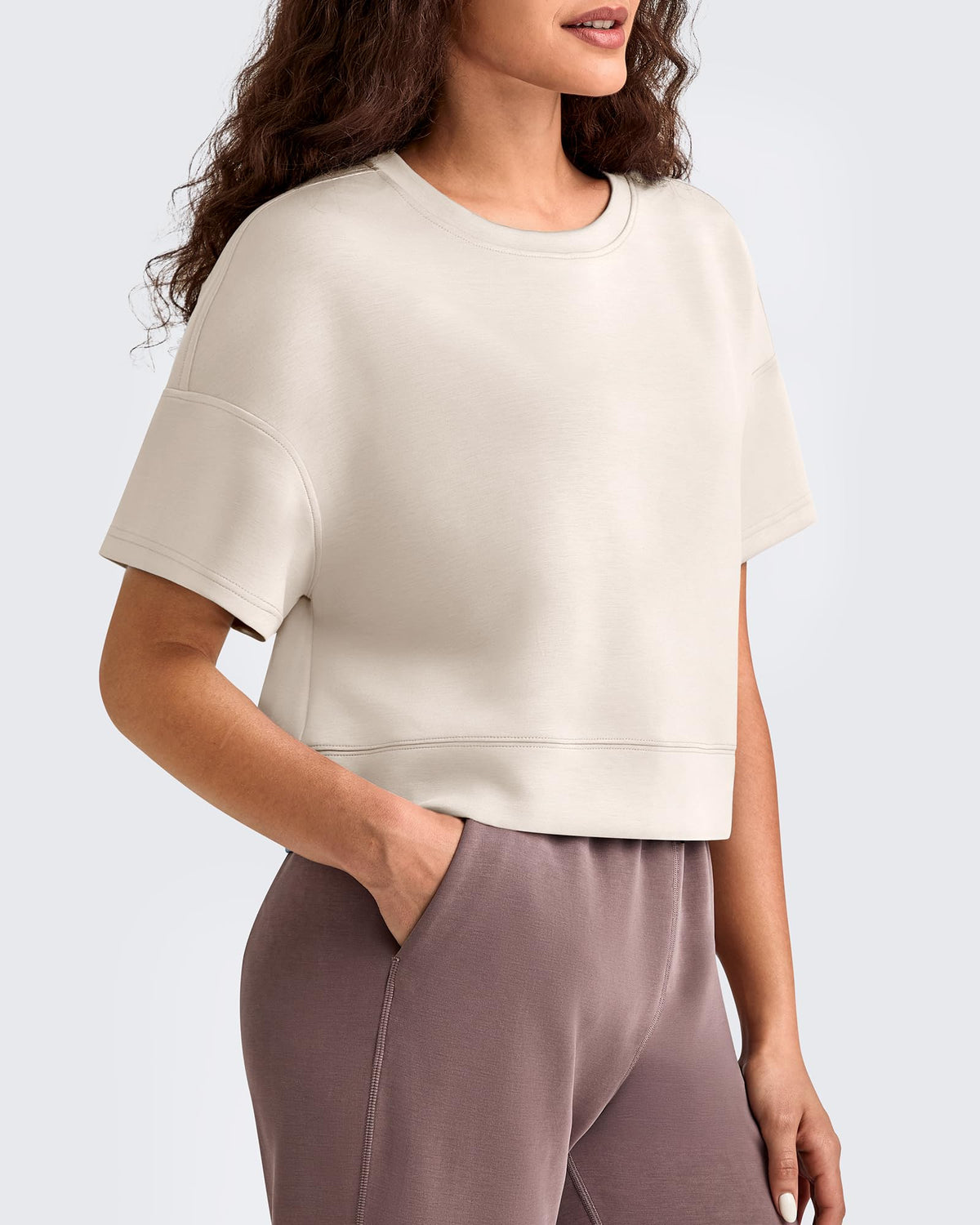 G4Free Activewear - Smoofit Crew Neck Boxy Drop Shoulder Short Sleeve -GF25K490AA-S-GF25K490AB-M-GF25K490AC-L-GF25K490AD-XL-GF25K490AE-XXL