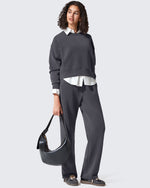 G4Free Activewear - Smoofit Crewneck Pullover Loose Sweatshirts -GF25F431AF-XS-GF25F431AA-S-GF25F431AB-M-GF25F431AC-L-GF25F431AD-XL