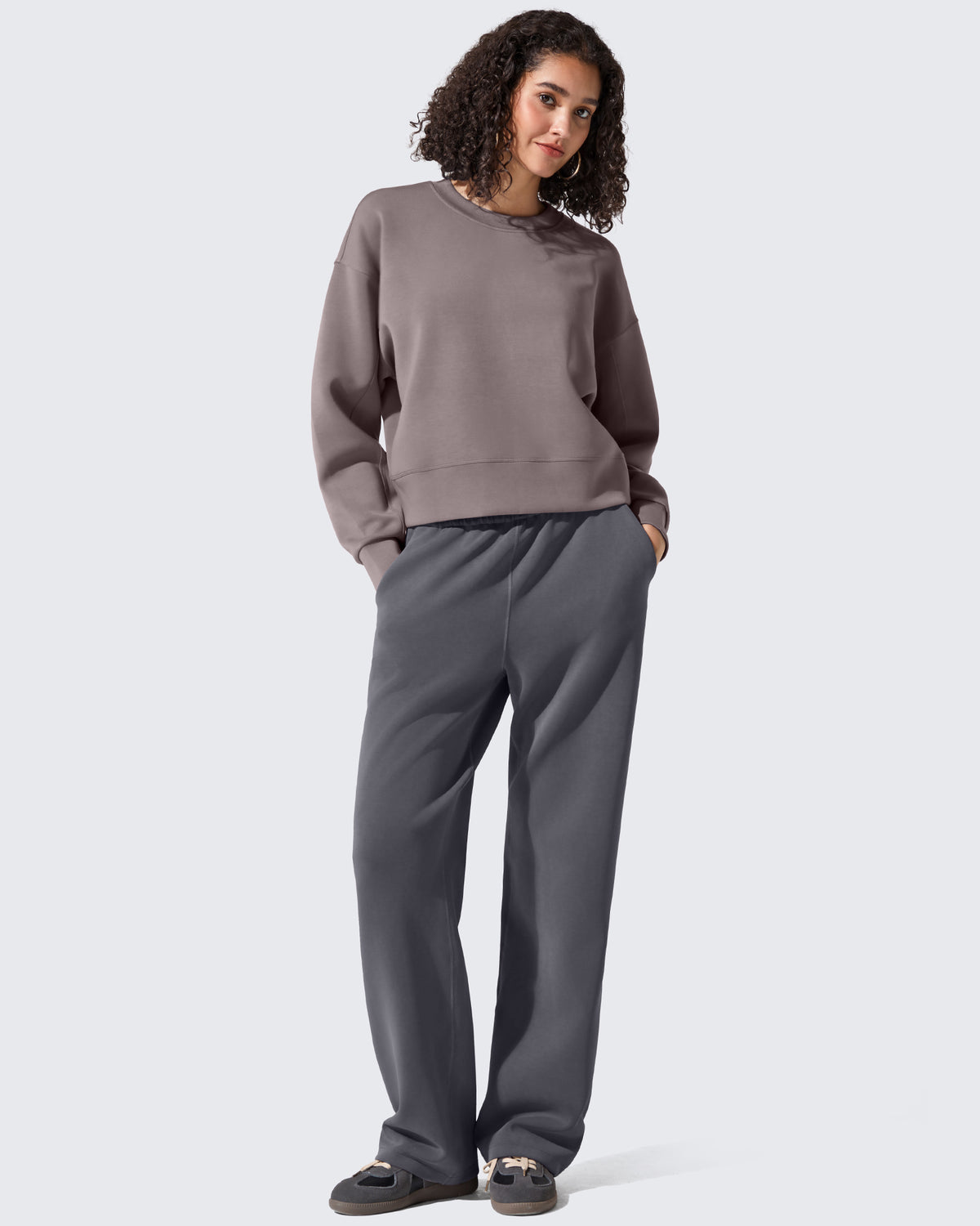 G4Free Activewear - Smoofit Crewneck Pullover Loose Sweatshirts -GF25F431AF-XS-GF25F431AA-S-GF25F431AB-M-GF25F431AC-L-GF25F431AD-XL