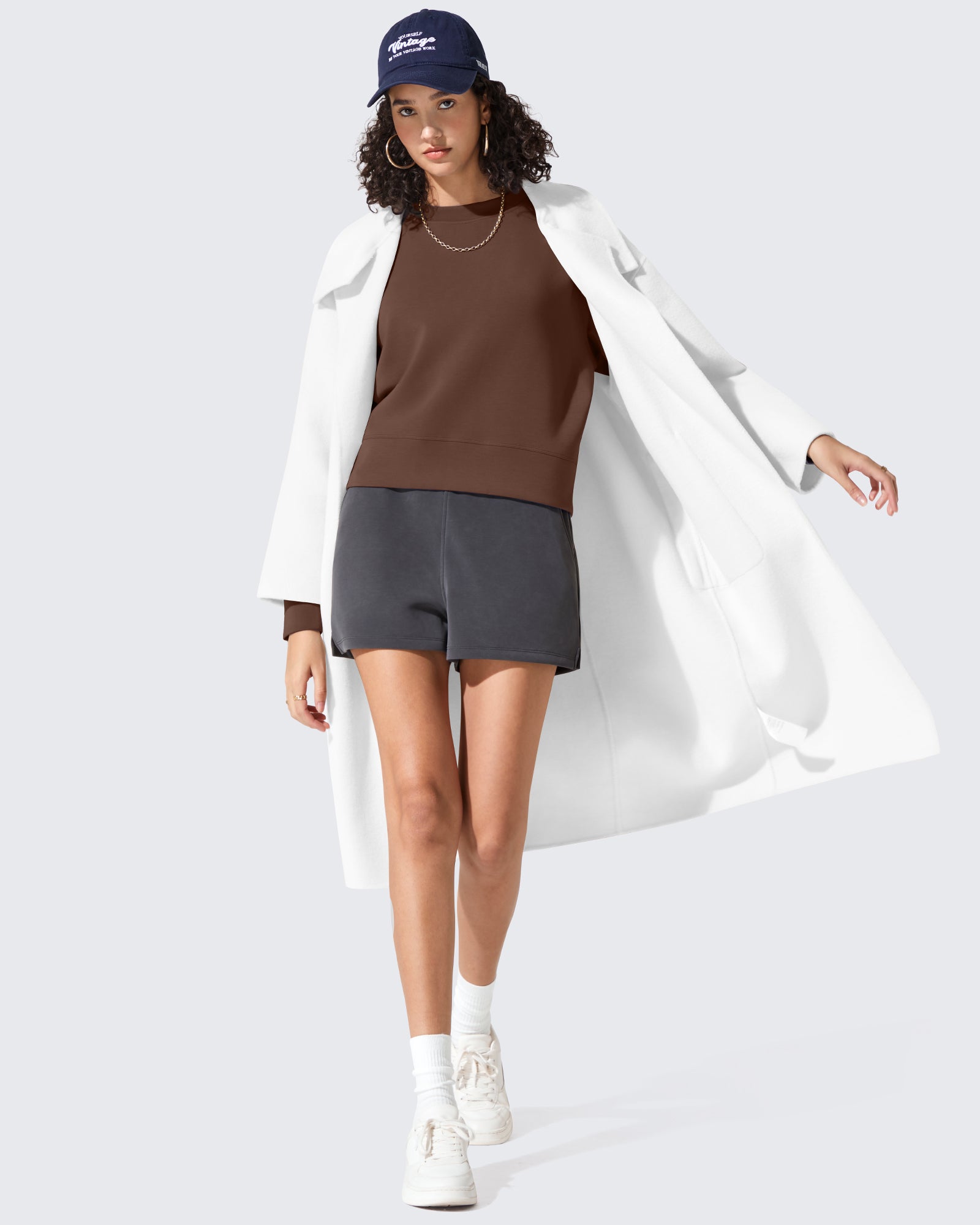 G4Free Activewear - Smoofit Crewneck Pullover Loose Sweatshirts -GF25F431AF-XS-GF25F431AA-S-GF25F431AB-M-GF25F431AC-L-GF25F431AD-XL