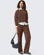 G4Free Activewear - Smoofit Crewneck Pullover Loose Sweatshirts -GF25F431AF-XS-GF25F431AA-S-GF25F431AB-M-GF25F431AC-L-GF25F431AD-XL